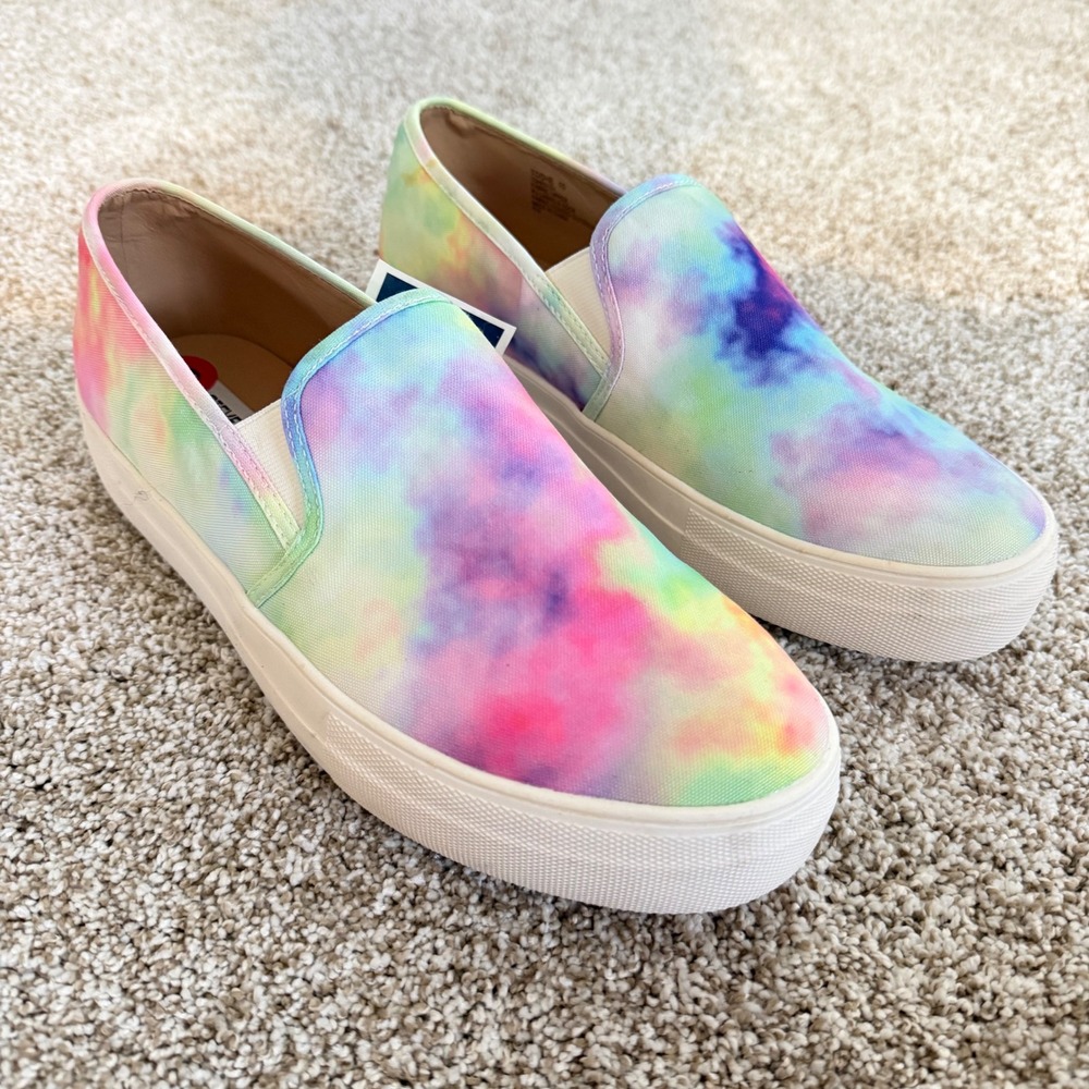 Steve Madden Toshe Womens 10 Tie Dye Slip On Sneakers Multi Color‎ TSHE01S1 NWT